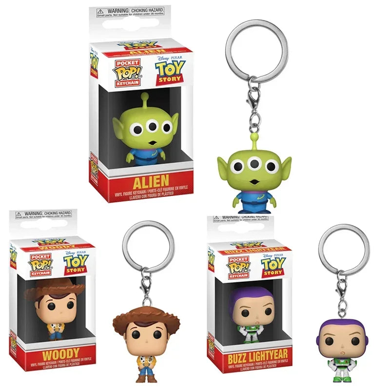 Funko POP Toy Story 4 Forky Slinky Dog Woody Buzz Lightyear Alien Keychain Action Figure Collection Model Toys for Children Gift