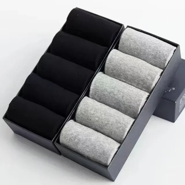 20Pcs/Lot Men's Pure Cotton Socks Plus Size Solid Color Casual Office Business Long Socks Breathable Soft Men's Socks EU39-48