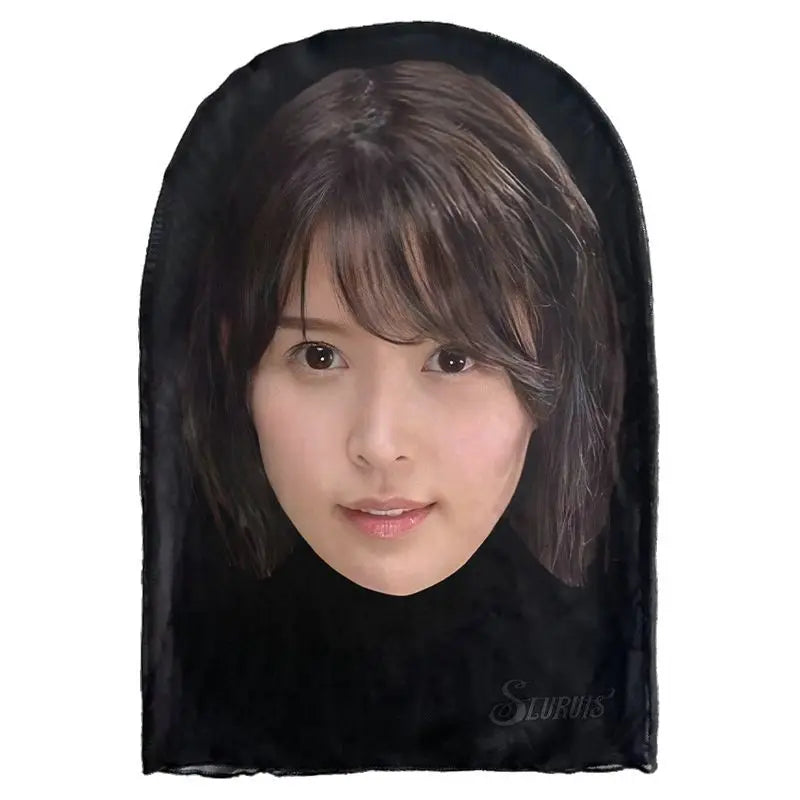 3D Realistic Japanese Female Star Face Mask Novelty Cosplay Headgear Breathable Balaclava for Live Stream Prank Party Halloween
