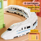 Toy Train Electric Bullet Train Battery Operated Action Locomotive Car High Speed Vehicle with Train Sound Light Gift for Kids