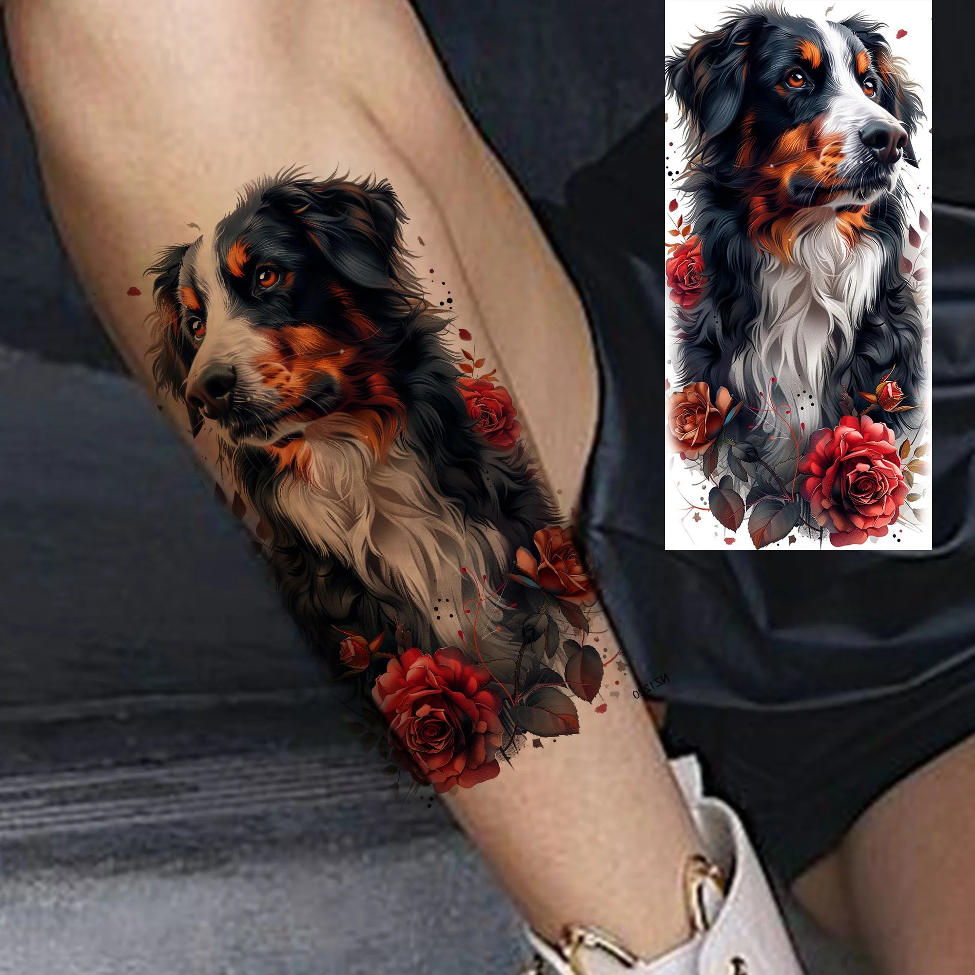 1 Sheet Unique Watercolr Lion Tiger Animals Temporary Tattoos Long Lasting Waterproof Fox Owl Fake Tattoo Sticker Body Art Tatoo
