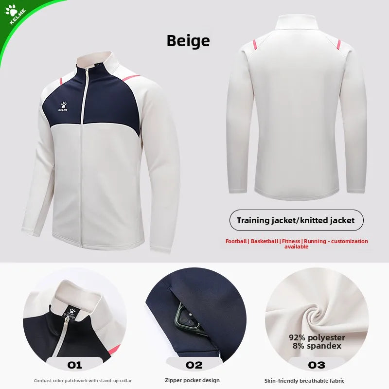 Kelme Children's Sports Jacket Autumn And Winter Knitted Jacket Outdoor Windproof Running Training Suit