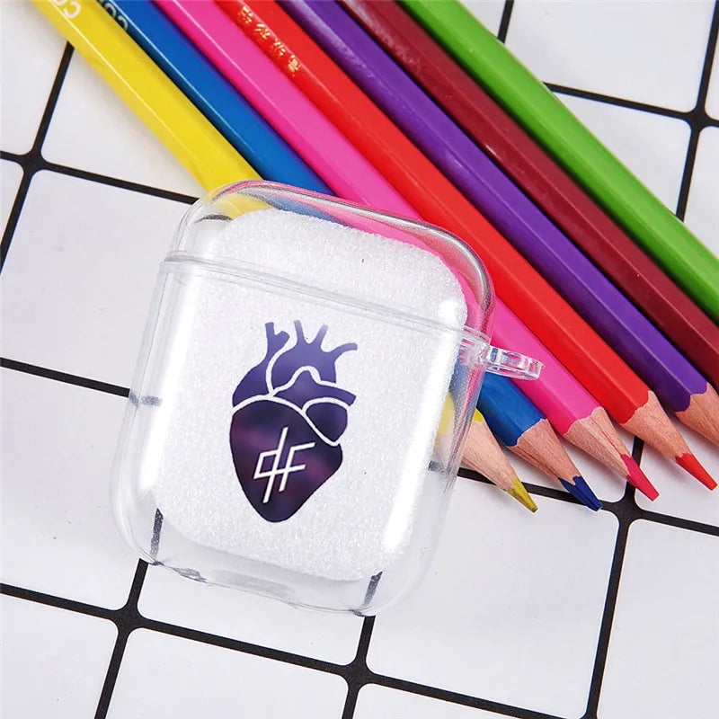 PNL QLF Rapper Singer Earphone Case For Apple AirPods 4 3rd 2 Pro3 Transparent Cover For Airpod 1 3 Letter Protective Box Shell