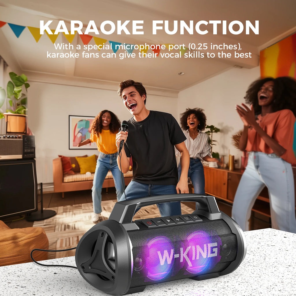 W-KING 70W RMS Bluetooth Portable Speaker,  Speaker Wireless Loud IPX6 Waterproof Bluetooth Speakers with Subwoofer/Bass Boost