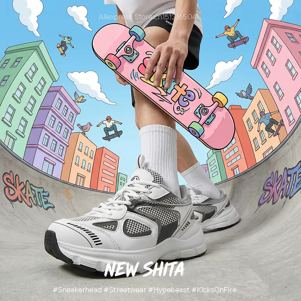 Women's Luxary Chunky Sneakers 2025 trend Fashion Mesh Breathable Shoes for Men Sports Running Casual Ladies Fitness Vulcanize