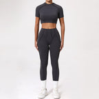 Seamless Yoga Sets Sports Fitness High Waist Hip-lifting Shapeing Trousers Backless Bra Suit Workout Gym Leggings Sets for Women