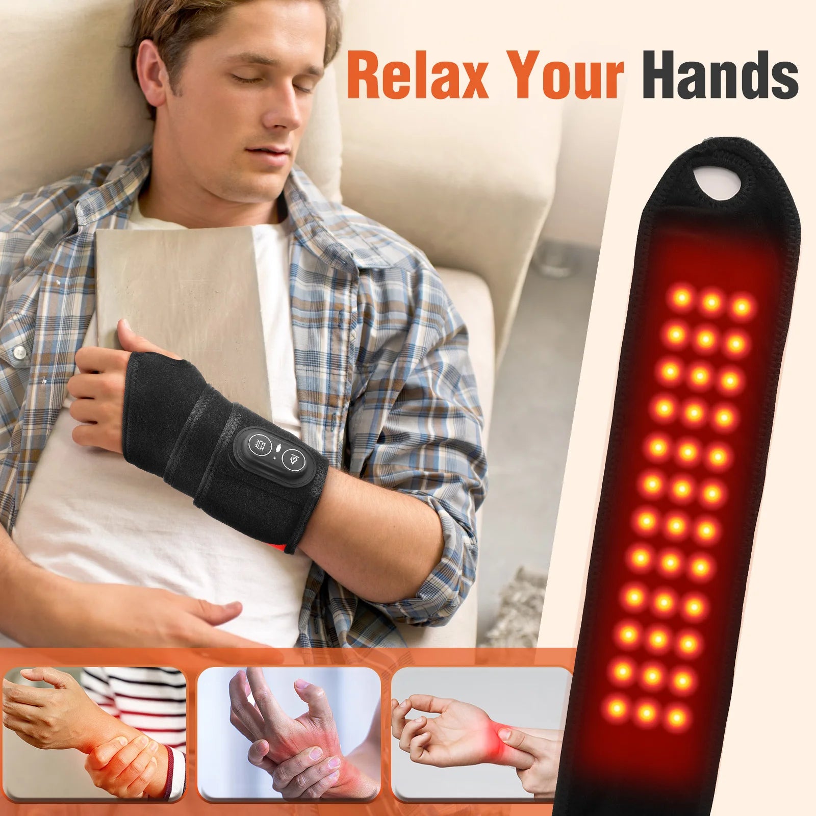 Multifunctional Heating Wrist Protector Sport Protection Hand Massager Support WristBand Pad Brace Tool Heat Health Care Device