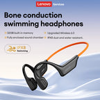 Lenovo S106 True Bone Conduction Headset Bluetooth 6.0 IPX8 Waterproof Headphones 32GB MP3 HIFI Earphones With MIC For Swimming