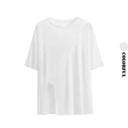 DRUR Women Thin Summer Yoga Shirts Loose Fit Breathable Workout Tops with Side Slits Lightweight Running Sport Tee Athletic Wear