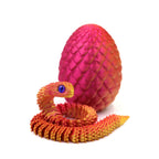 4pcs/set 3D printed snake surprise egg decoration, flexible joints, the best gift for 3D printing enthusiasts