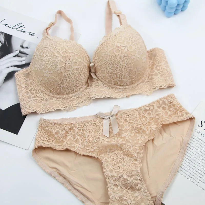 DaiNaFang New Sexy Bras Set Push Up Underwear For Women Adjustable Breathable Design Sweat Absorbing Upper Tray BC Cup Lingerie