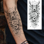 1 Sheet Unique Watercolr Lion Tiger Animals Temporary Tattoos Long Lasting Waterproof Fox Owl Fake Tattoo Sticker Body Art Tatoo