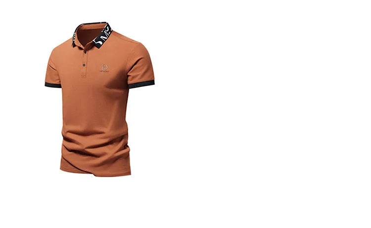 Summer men's POLO shirt fashionable ice silk quick drying short sleeved T-shirt solid color loose fitting business collar top