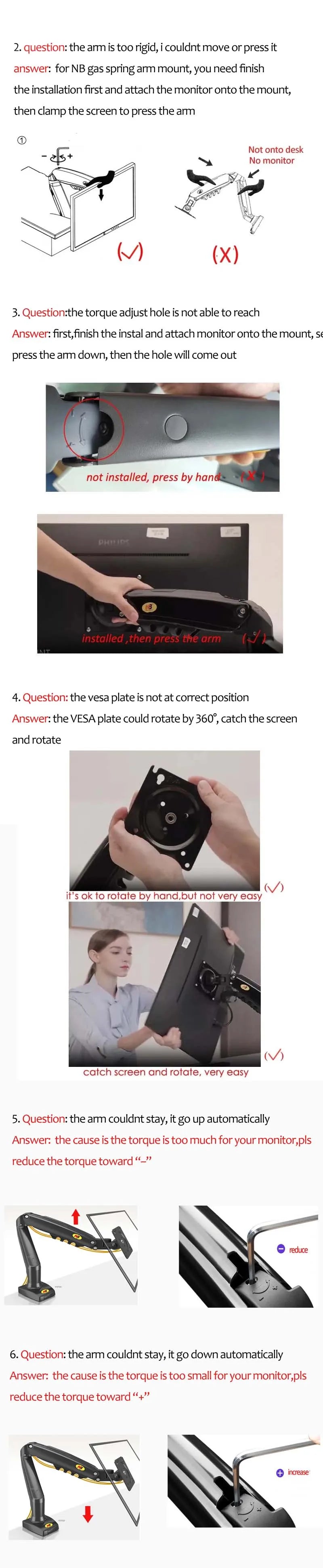 NB F80 + FP-2 full motion 360 rotate pivot 2-9kg gas spring arm 10"-17" laptop tray desktop stand clamp 10-90mm grommet hole