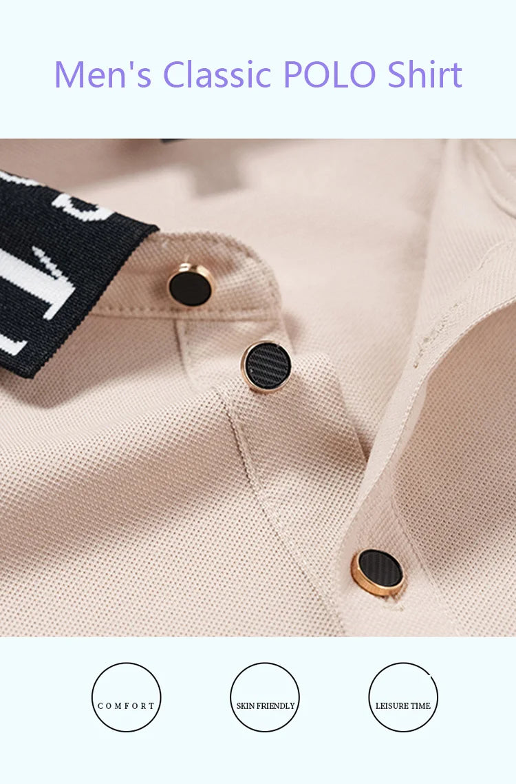 Summer men's POLO shirt fashionable ice silk quick drying short sleeved T-shirt solid color loose fitting business collar top