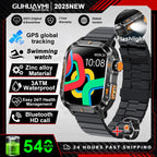 2025New GPS Smart Watch For Xiaomi IOS Military Compass Flashlight Smartwatch Men 10ATM Waterproof 100+Sport Modes BT Call Watch