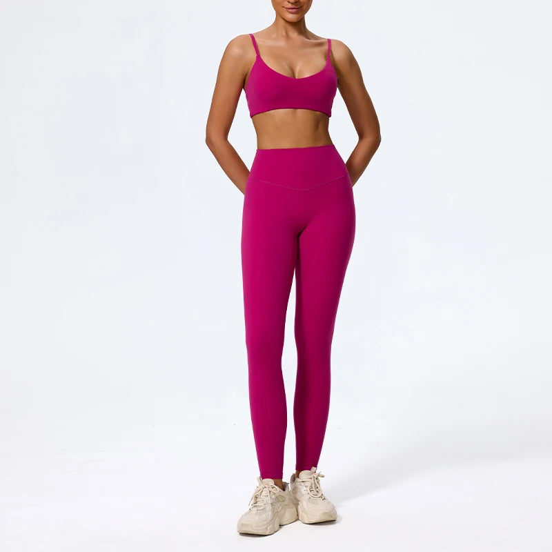 Hearuisavy Summer Super-Soft 2Pcs Women's Running Sports Shorts Set Breathable Fitness Yoga Bra Casual Push Up Workout Crop Top