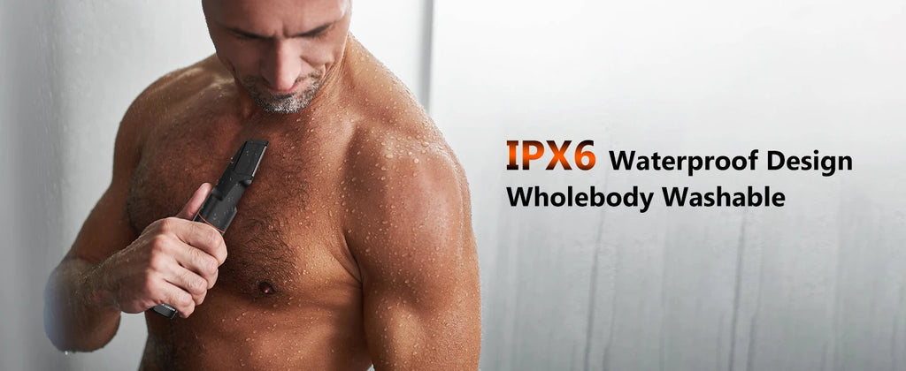 MAXGROOM Manscape Body Hair Trimmer 4 in 1 IPX6 Waterproof Pubic & Groin Shave Electric Grooming Kit for Men Nose Beard Trimmer