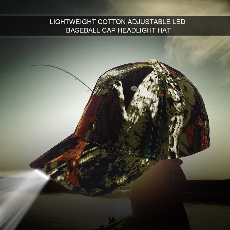 Unisex Led Baseball Cap With Led Light Adjustable Baseball Hat Headlight Flashlight For Hunting Fishing Camping Hiking Joggings