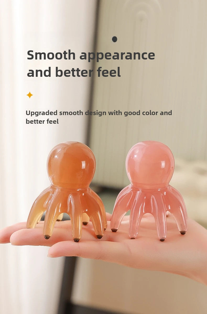 Resin Octopus Massage Comb Head Meridian Scraping Scalp Massage Brush Acupuncture SPA Gua Sha Massage Comb Fatigue Relief