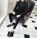 New Style Suits (Blazer+ Vest + Pants) Men's Fashion Business Wedding Gentleman Full Professional Interview Formal Casual Suit