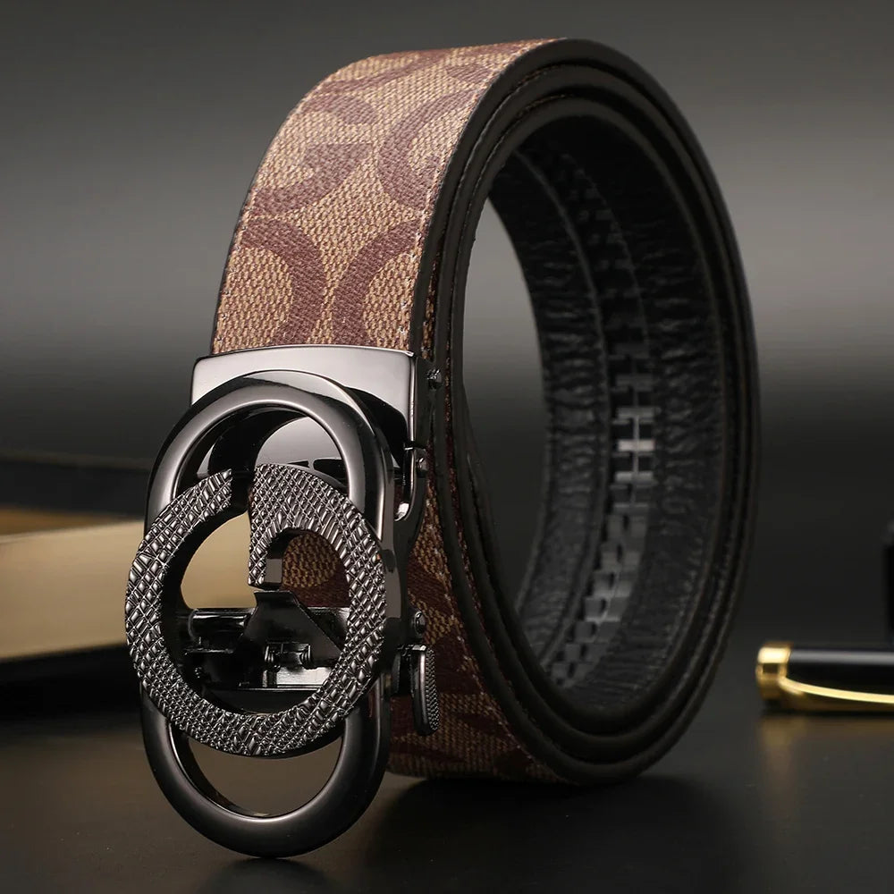 New luxury brand men's leather belt, 3.4 cm width, high-quality belt for women, women's belt design