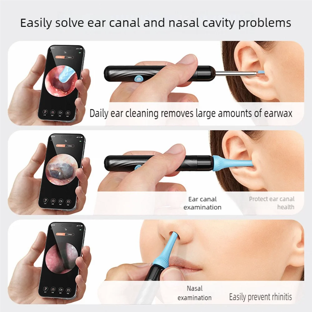 Wireless Ear Wax Removal with Camera Rechargeable Ear Cleaner 1080P Check Camera with Ear Spoon Set Canal Clean Secondary image