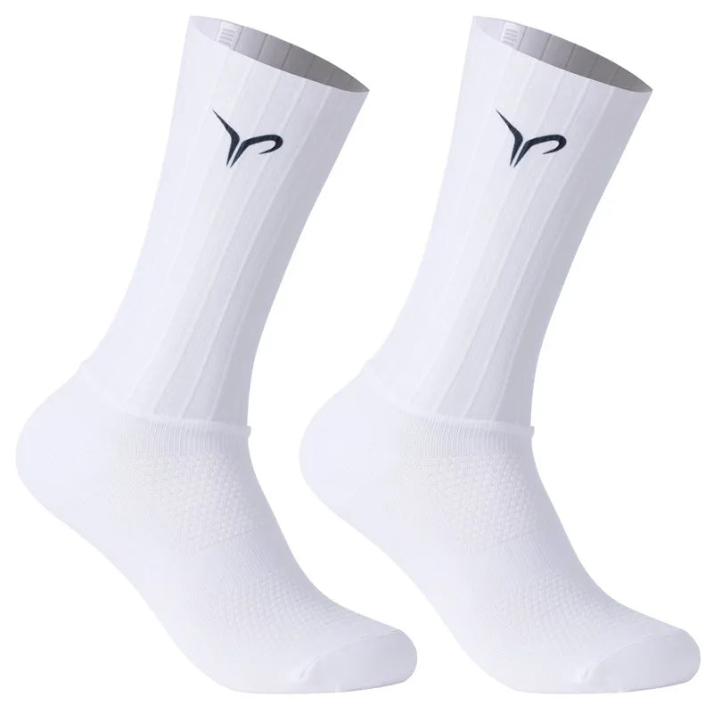 2026 New Anti Slip Silicone Summer Aero Socks Whiteline Cycling Socks Men Bicycle Sport Running Bike Socks Calcetines