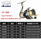Okuma All Metal Fishing Reel Shallow Line Cup 15KG Anti Seawater Corrosion Rotating Reel 1000-5000