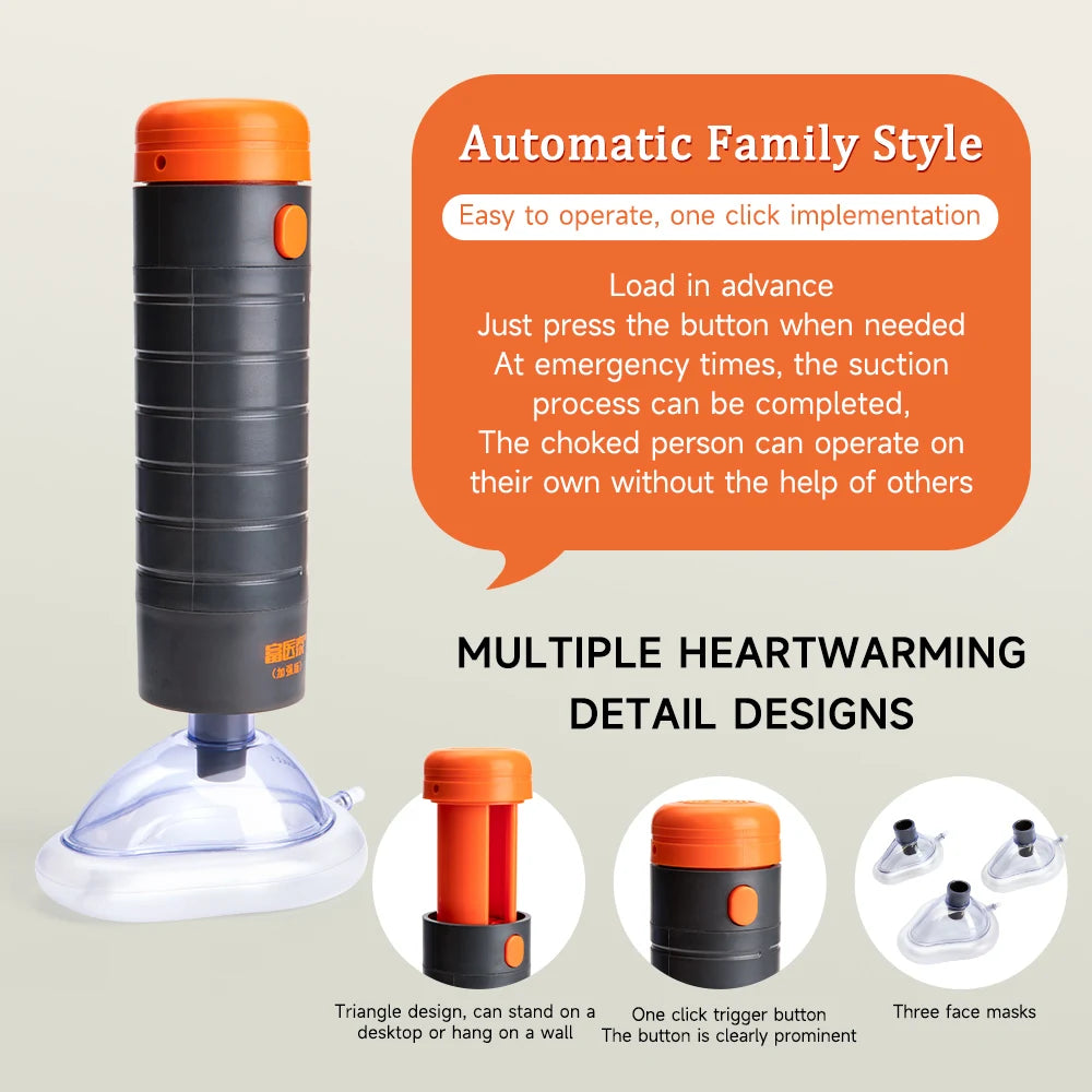 Portable Auto CPR Anti Choking Simple Rescue Device Emergency Life Saving Suction kits kids & Adult travel home Secondary image