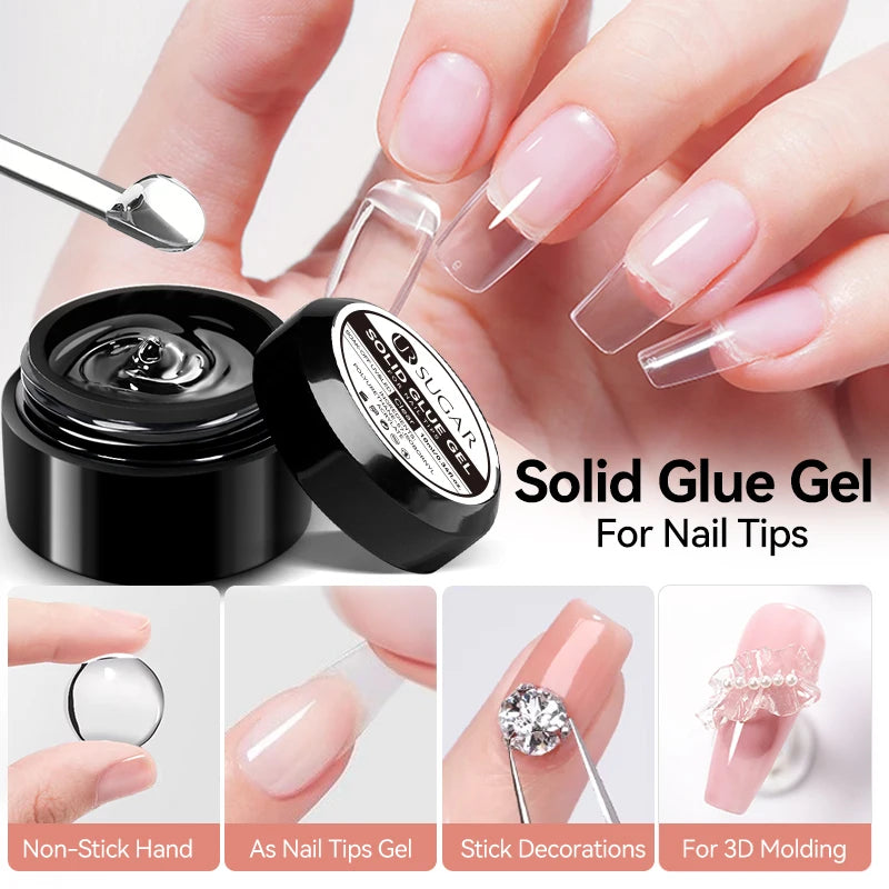 UR SUGAR 3PCS False Nails Set With 420Pcs Matte Soft Gel Tips Solid Glue Gel Remover Quick Nail Extension Kit Nail Beauty Starte