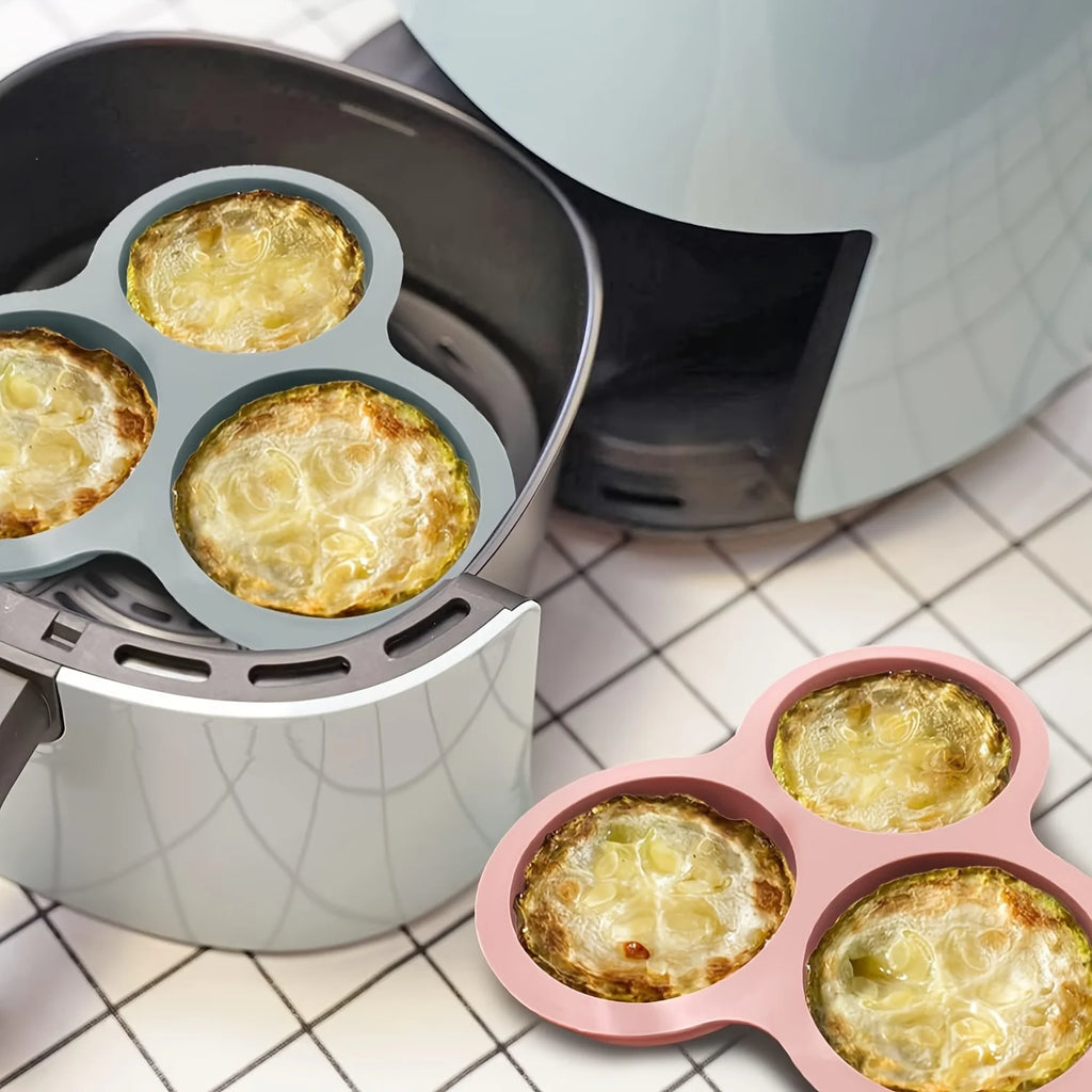 Cavity Air Fryer Egg Mold Silicone Mold for Air Fryer Round Shape Cupcake Nonstick Silicone Muffin Hamburger Pan DIY Cooking