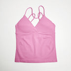 NCLAGEN Vision Twist Front Longline Top Women's Seamless Thin Straps Yoga Gym Workout Vest Running Tank Tops Fitness Clothing