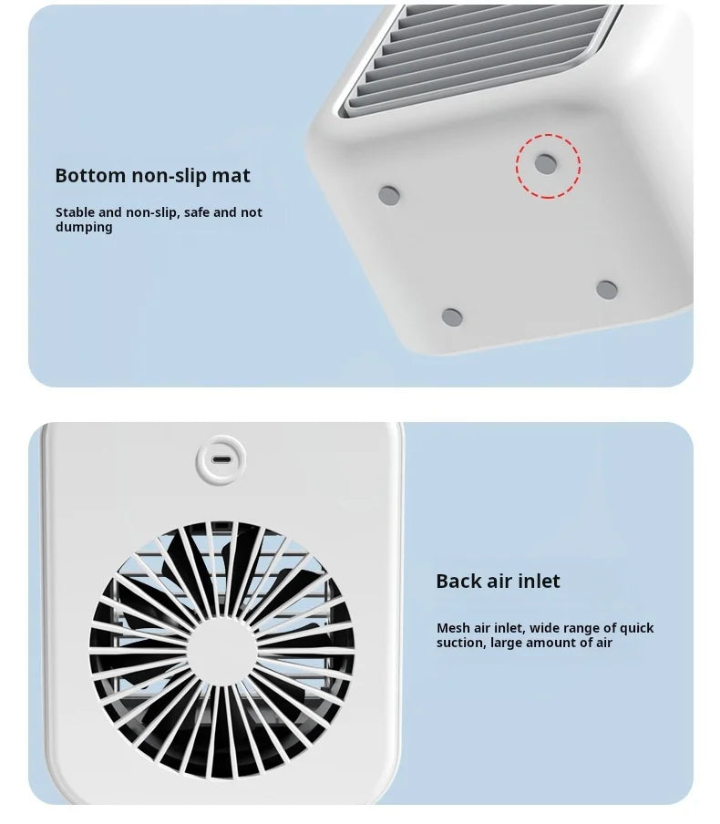 Mini USB Desk Fan Portable Quiet Cool Air Conditioner for Bedroom Home Use with Humidifying Spray Function Tabletop Fan