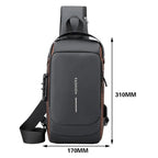 Multifunction Designer Anti-theft USB Shoulder Bag Crossbody Travel Sling Pack Messenger Pack Chest Bag Male Luxury Brand Men