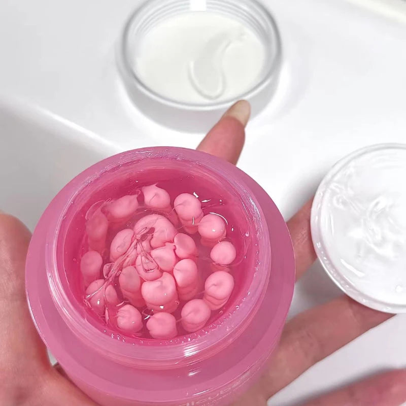 Korean Pink Collagen PDRN Capsule Cream with Niacinamide Cream for Uneven Skin Tone Lightweight Face Moisturizer Non Greasy care