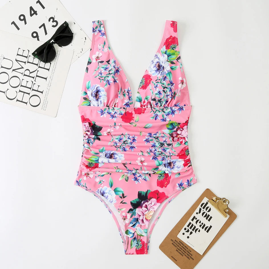 Sexy Swimwear Women`s Deep V One Piece Swimsuit 2026 New Female Bathing Suit Woman Bodysuit Swimming for Beach Wear Monokini