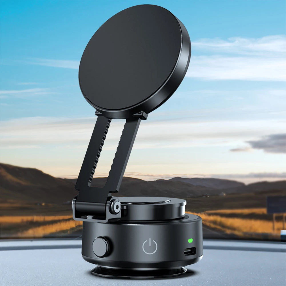 For Magsafe Magnetic Vacuum Car Phone Holder 360° Rotatable Folding Mobile Phone Holder Electric Vacuum Swivel Stand
