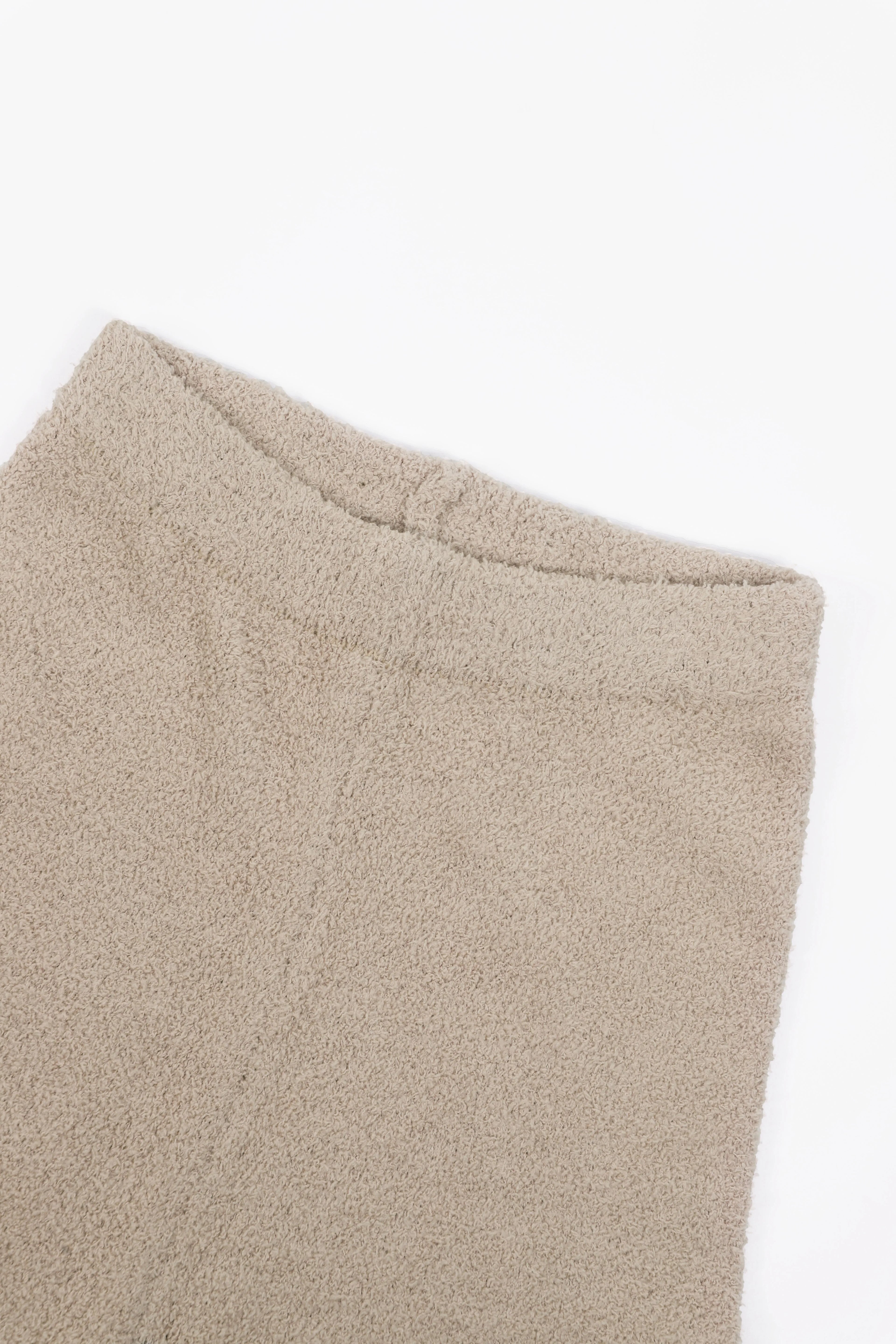 Women's Beige Oversized Knit Two-Piece Set with Half-Zip Sweater And Wide-Leg Pants Casual Loungewear
