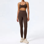 Hearuisavy Summer Super-Soft 2Pcs Women's Running Sports Shorts Set Breathable Fitness Yoga Bra Casual Push Up Workout Crop Top