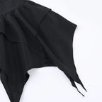 Summer Fashion Short Skirts New Sexy Women Gothic Punk Irregular Skirts Solid Color Drawstring Tie-Up Ruched Ruffles Mini Skirt