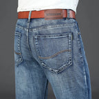 Wthinlee Business Men Jeans Casual Straight Stretch Fashion Classic Blue Black Work Denim Trousers Spring Summer Brand Clothing