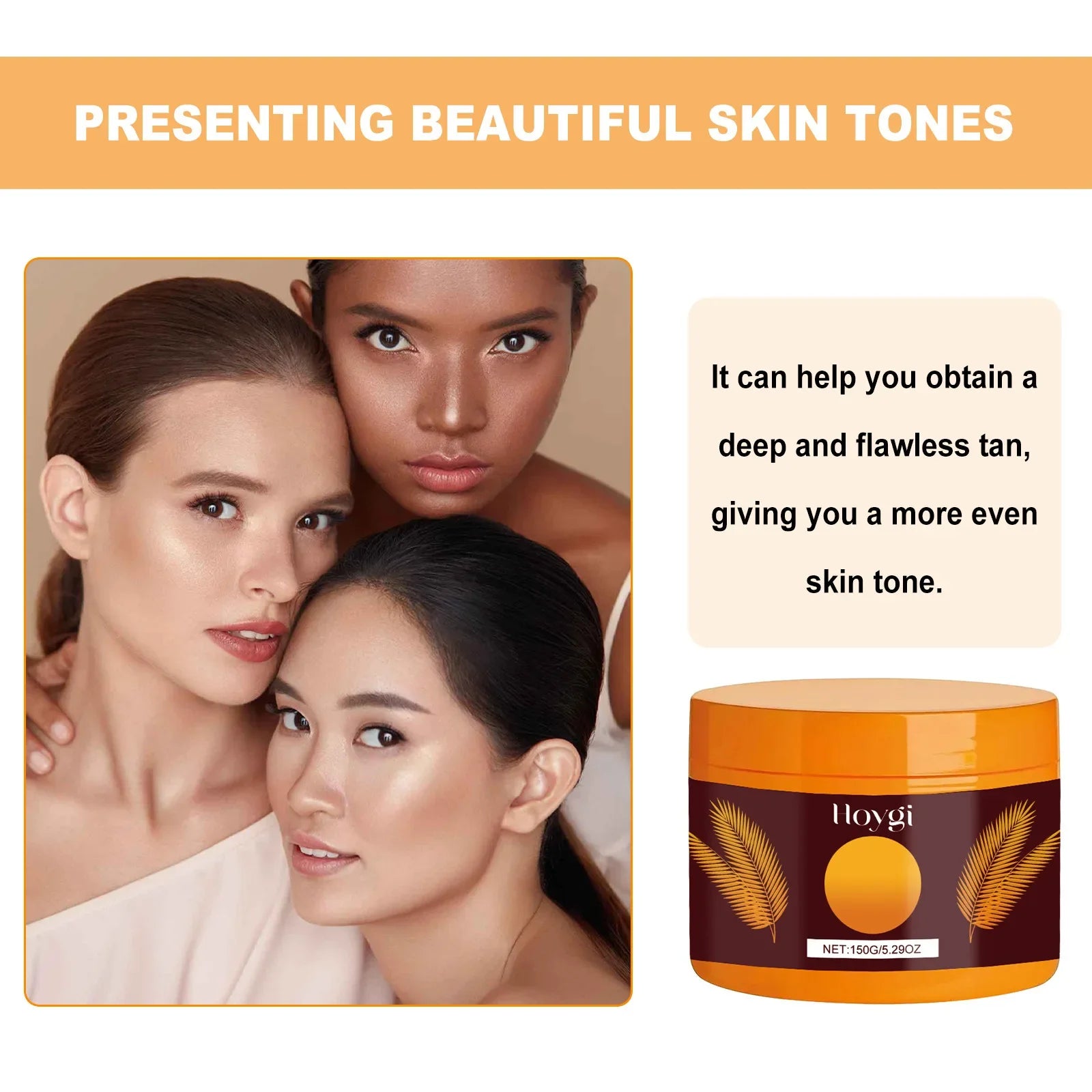 Sunless Tanning Gel Intensive Self Tanner Face Body Natural Bronzer Wheat Moisturizing Hydrating Summer Sunbed Self Fake Tan Gel Secondary image