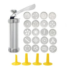 Cookie Press Gun Kit  Aluminum Cookie Churros Maker Christmas Spritz Cookie Press Gun 10/20 Cookie Discs and 4 Icing Nozzles
