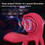 Rose Penis Ring Vibrator Female G-spot Clitoral Stimulation Male Ejaculation Delay Silicone CockRing Adult Sex Toy for Couples