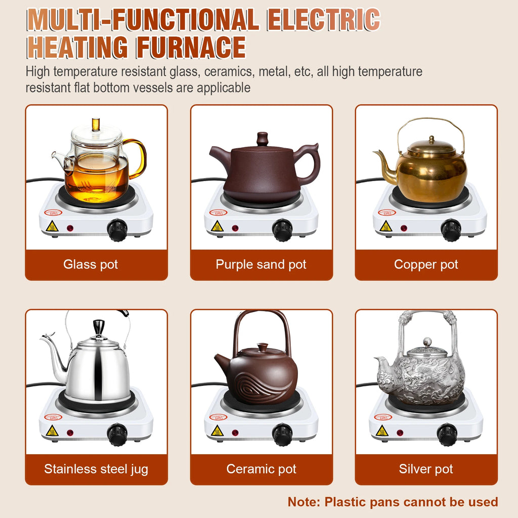 5-Speed 1000W Electric Stove Hot Plate Iron Burner Home Kitchen Cooker Coffee Heater Household Cooking Appliances