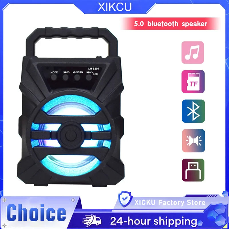 500mAh Bluetooth speaker Sound box high power bluetooth speakers TF Udisk karaoke handheld sound subwoofers for dancing