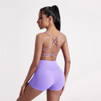 Solid Color underwear Cross Back Women Fitness Sports Bra Top Yoga Comprehensive Training Jog Chest Pad Spaghetti Strap Beauty