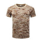 Outdoor Sports Men T-Shirts 3D Camouflage Quick Dry O Neck Short Sleeve Tops Shirt Camo Hiking Hunting T Shirt