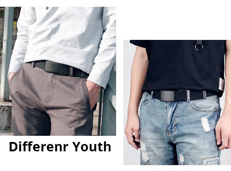 1/2pcs Canvas Nylon Belt Men Black Automatic Buckle Unisex Women Large Big Size Jeans Belts Plus LONG Extra Size 160 150 140cm